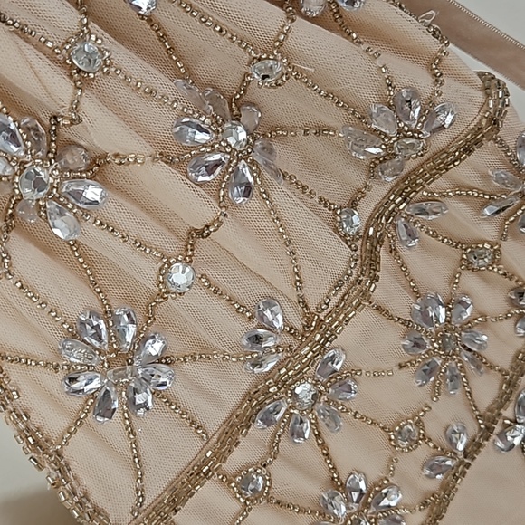 Mac DuggalSleeveless Hand Beaded V-Neck Gown - Picture 5 of 9